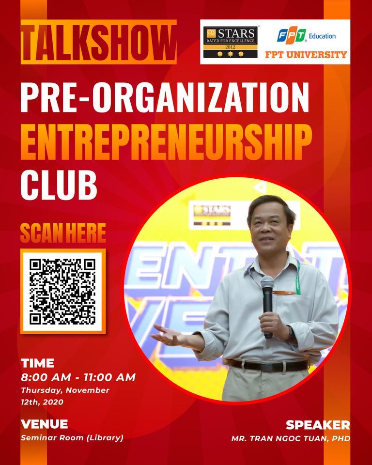 Talkshow “pre-organization entrepreneurship club” và nhũng chia sẻ về kỹ năng khởi nghiệp kinh doanh