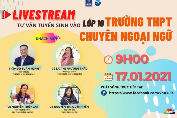 [Sắp diễn ra] LIVESTREAM TƯ VẤN TUYỂN SINH CHUYÊN NGOẠI NGỮ 2021