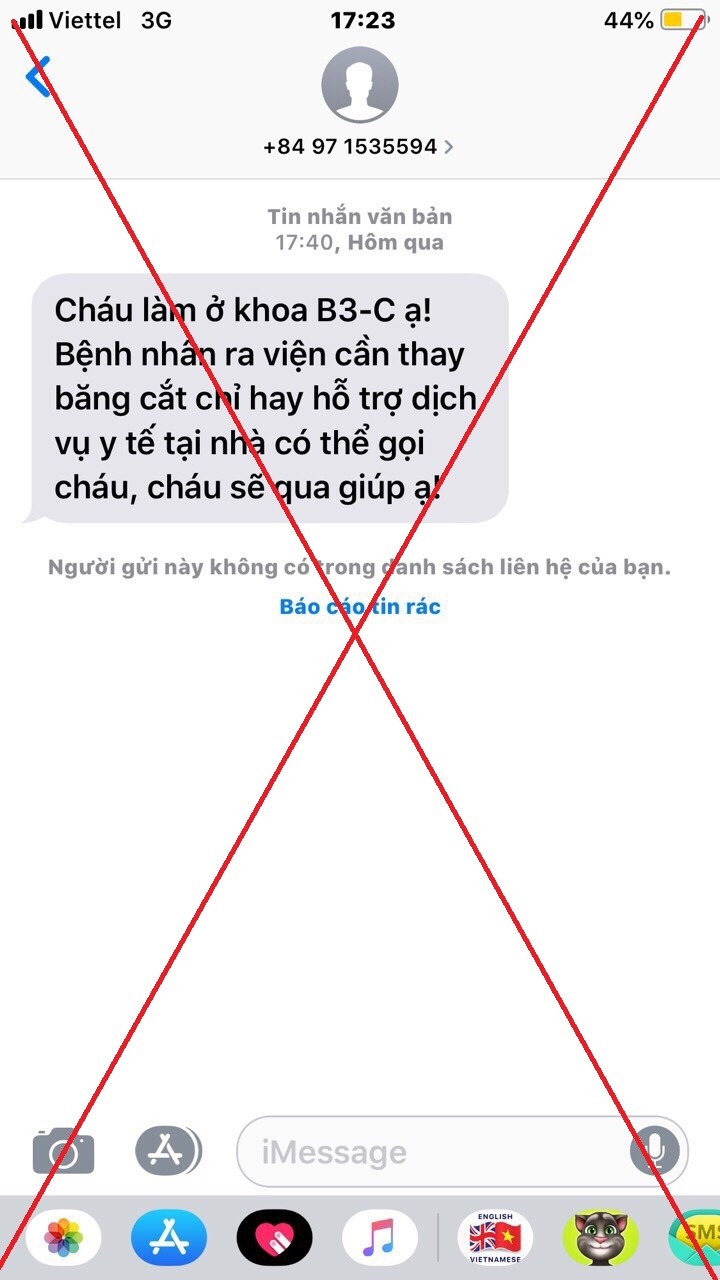 CẢNH BÁO: Bệnh viện TWQĐ 108 chưa triển khai dịch vụ khám, chữa bệnh, chăm sóc bệnh nhân tại nhà.