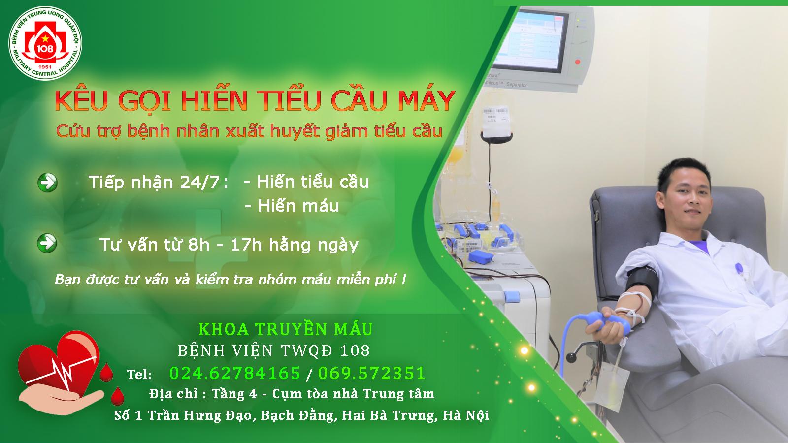Kêu gọi hiến tiểu cầu đáp ứng cho bệnh nhân điều trị sốt xuất huyết và giảm tiểu cầu