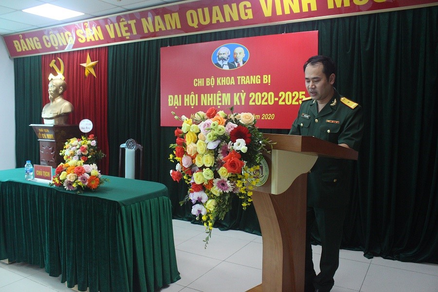 Đại hội Chi bộ khoa Trang bị nhiệm kỳ 2020 - 2025