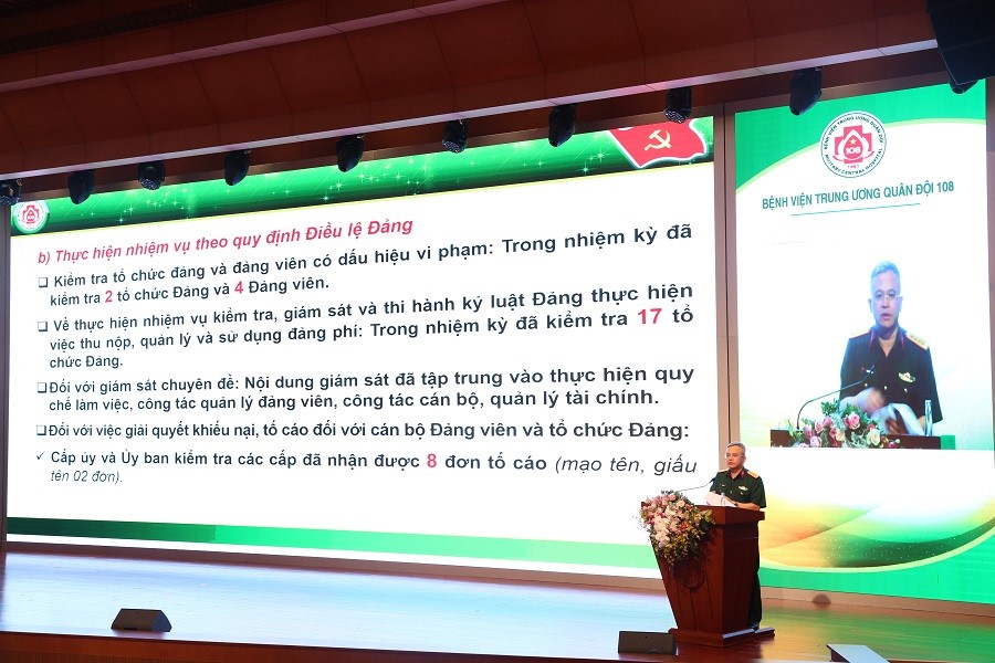 Hội nghị Tổng kết công tác kiểm tra, giám sát, thi hành kỷ luật của Đảng bộ Bệnh viện TWQĐ 108 nhiệm kỳ 2015-2020