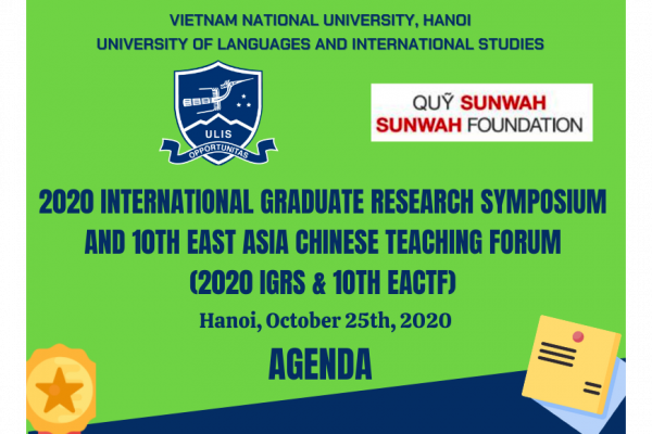 Chương trình Hội thảo khoa học quốc tế 2020 IGRS & 10th EACTF trực tuyến trên phần mềm Zoom