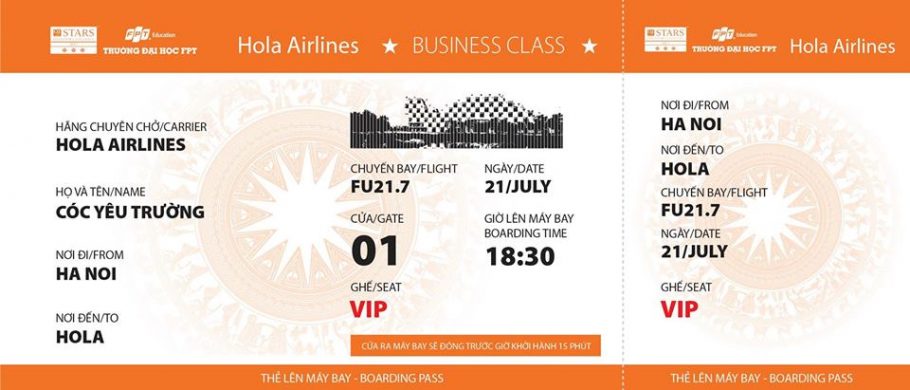 ĐH FPT phát ‘vé máy bay Hola Airlines’