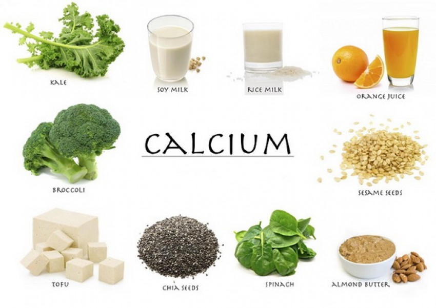 Một số thực phẩm chứa nhiều canxi.