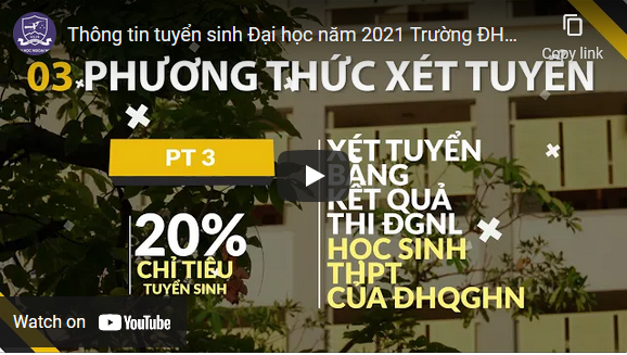 [Video] Thông tin tuyển sinh đại học năm 2021