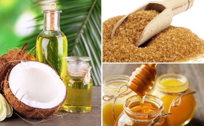 dầu dừa, mật ong, đường nâu