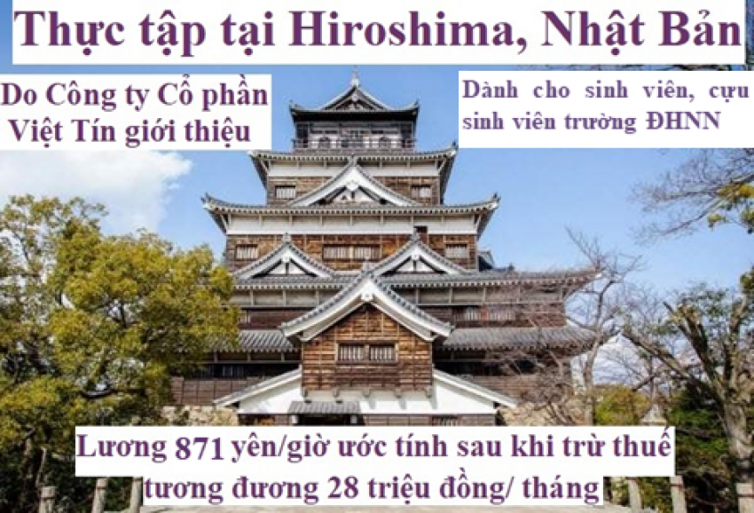 Thông báo về chương trình thực tập tại Nhật Bản dành cho sinh viên/cựu sinh viên toàn trường (Tháng 12/2020)