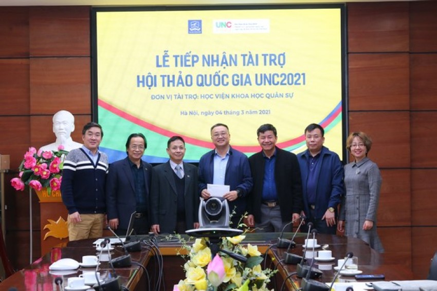 Lễ tiếp nhận tài trợ Hội thảo Quốc gia UNC 2021 từ Học viện Khoa học Quân sự