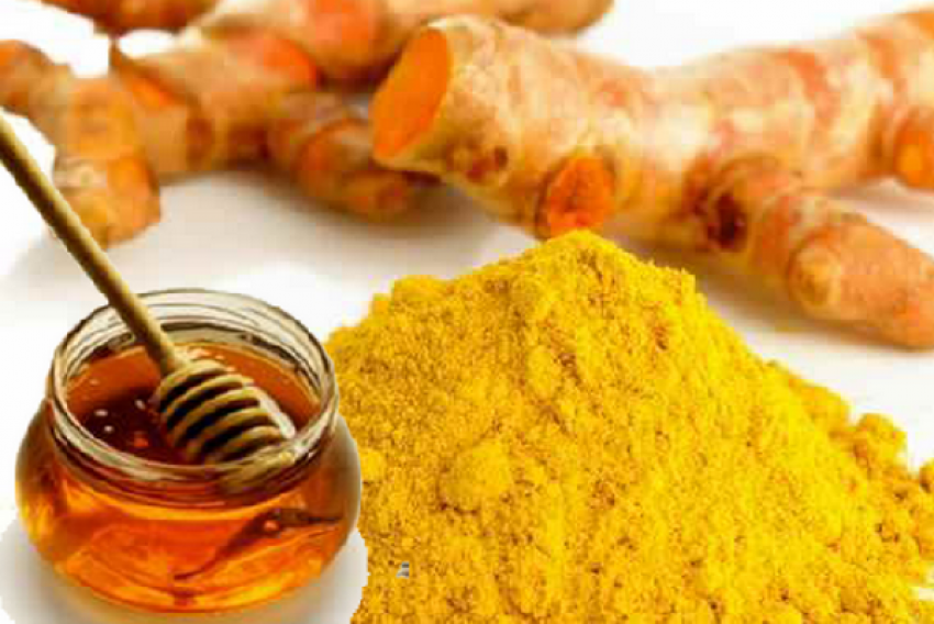 Nghệ tán bột dùng với mật ong ăn chữa đau dạ dày.