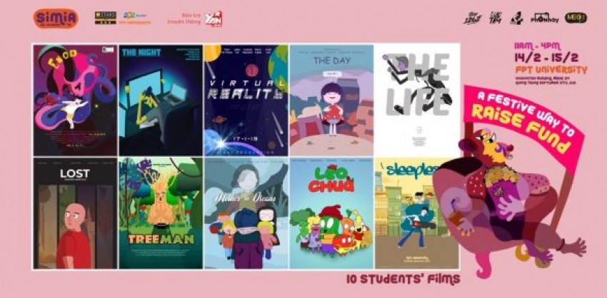 Posters của 10 bộ phim được trình chiếu tại Ngày hội gây quỹ từ thiện Simia De Chorus '19.