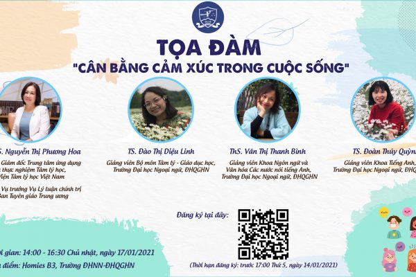 Thông báo tổ chức tọa đàm “Cân bằng cảm xúc trong cuộc sống”