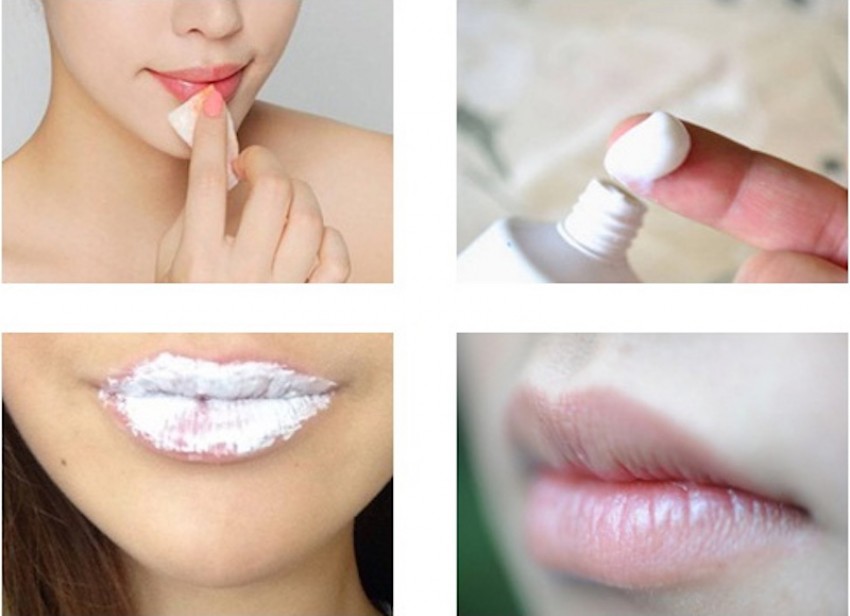 trị thâm môi bằng kem đánh răng