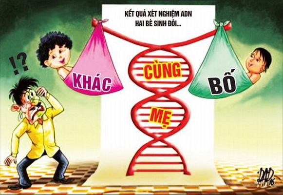 Chuyện sinh đôi khác cha qua lý giải y học