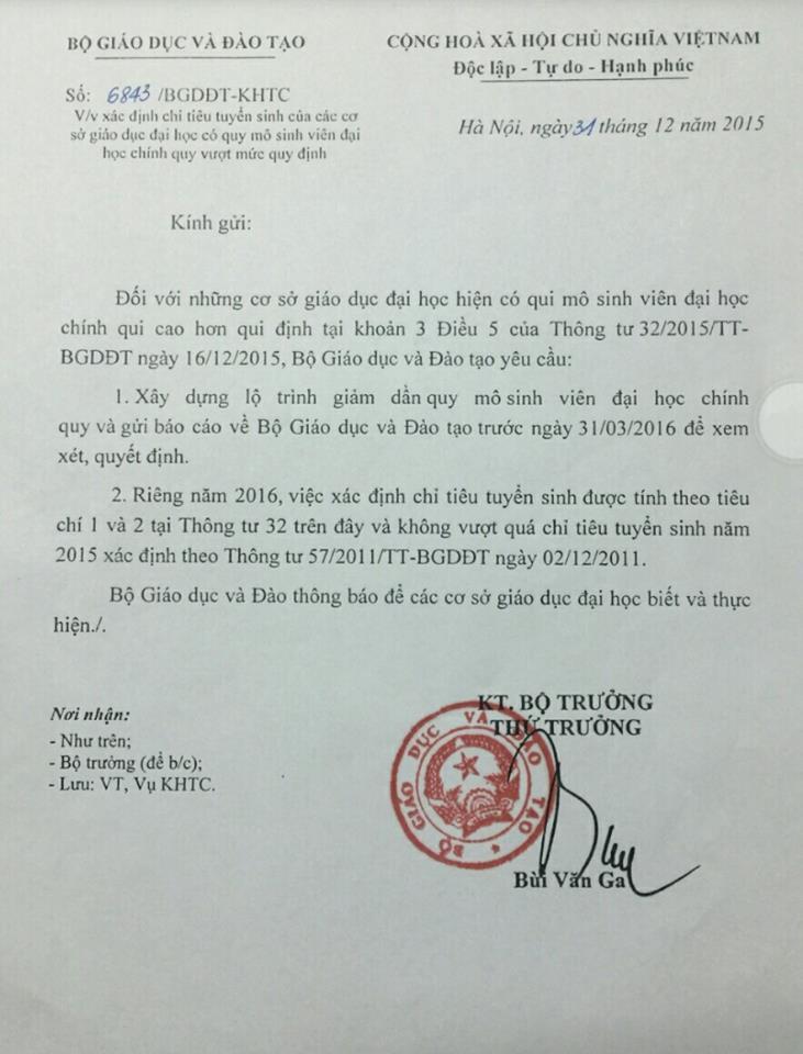 Tuyển sinh 2016: Chưa khống chế quy mô đào tạo