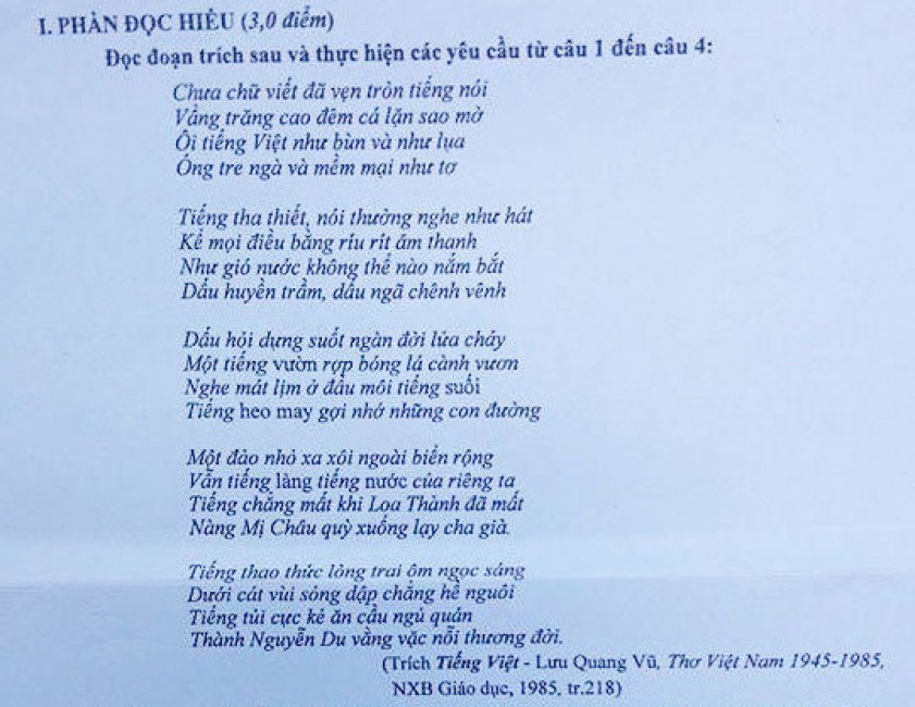 ngữ văn, thi THPT quốc gia