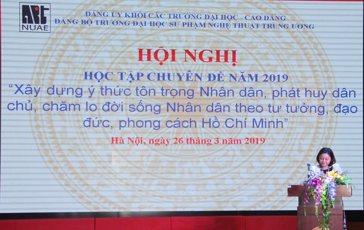 Hội nghị học tập chuyên đề năm 2019 “Xây dựng ý thức tôn trong  Nhân dân, phát huy dân chủ, chăm lo đời sống Nhân dân theo tư tưởng,  đạo đức, phong cách Hồ Chí Minh”