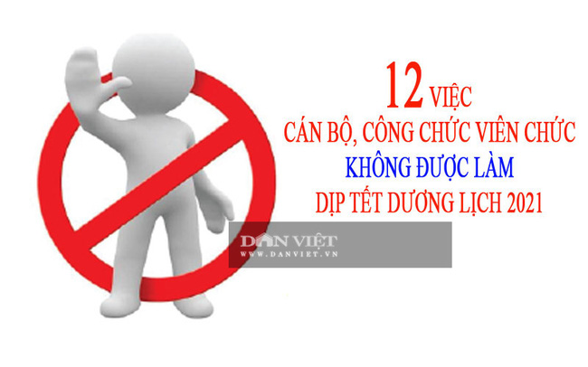 12 việc cán bộ, công chức viên chức không được làm dịp Tết Dương lịch 2021