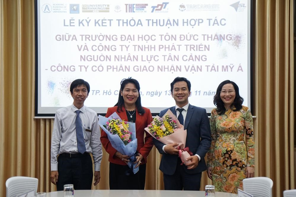 Hợp tác với Công ty TNHH Phát triển nguồn nhân lực Tân Cảng - STC và Công ty cổ phần giao nhận vận tải Mỹ Á