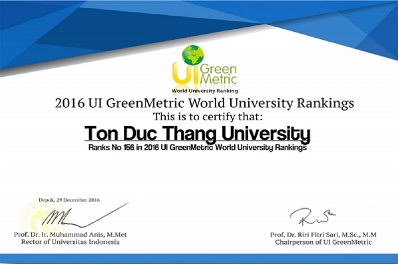 Đại học Tôn Đức Thắng vào Top 200 đại học phát triển bền vững nhất thế giới