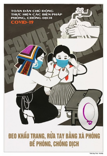 Hoa sy Viet hao hung ve tranh co dong phong, chong dich COVID-19 hinh anh 5